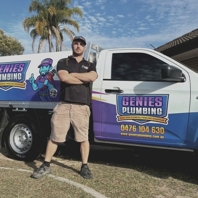 Genies plumber on a job