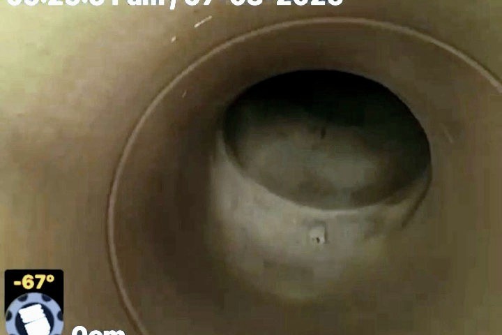 Camera view inside a freshly relined pipe