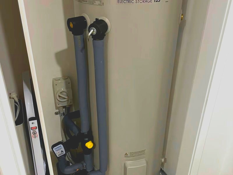 New electric hot water system installed and connected